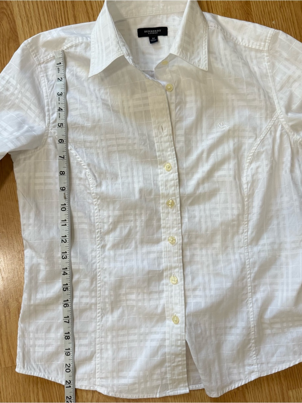 Burberry London White Jacquard Nova Check Button Up Shirt Medium - Picture 12 of 12